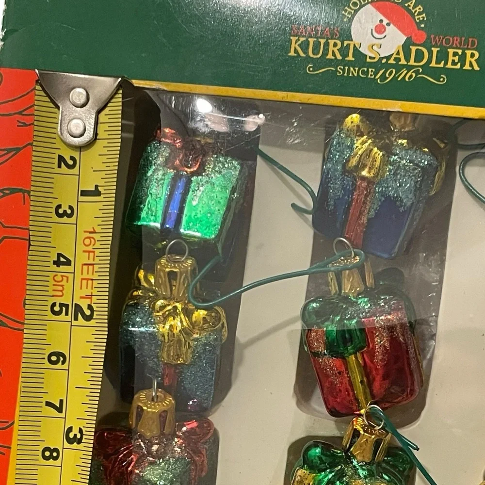 Kurt Adler Mini Glass Nutcracker and Presents  Christmas Ornaments 2